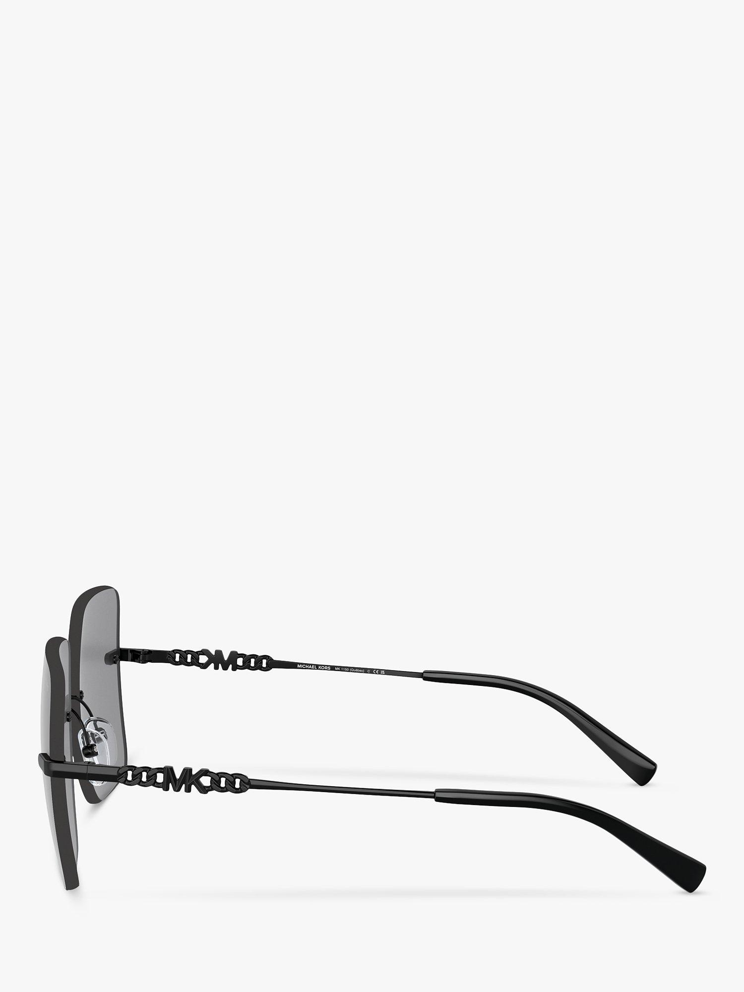 Product image 3 of 5, which shows Michael Kors MK1150 Women's Quebec Pillow Sunglasses, Black/Grey Mirror