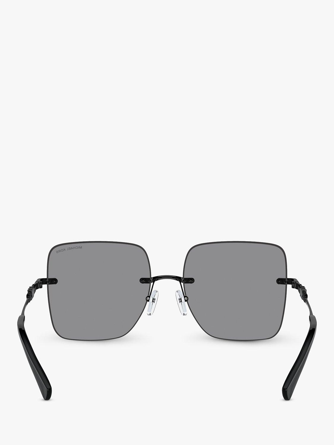Product image 4 of 5, which shows Michael Kors MK1150 Women's Quebec Pillow Sunglasses, Black/Grey Mirror