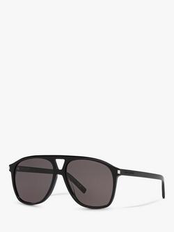 Yves Saint Laurent YS000473 Women's Oval Sunglasses, Black, Black