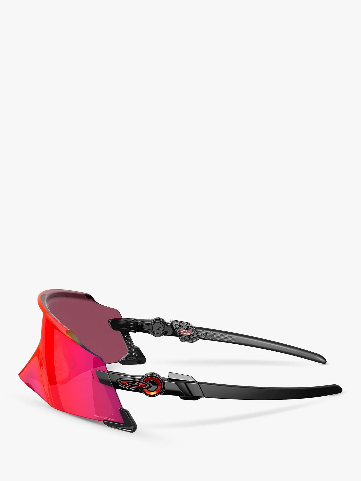Product image 3 of 8, which shows Oakley OO9455M Men's Kato Wrap Sunglasses, Black/Red Gradient