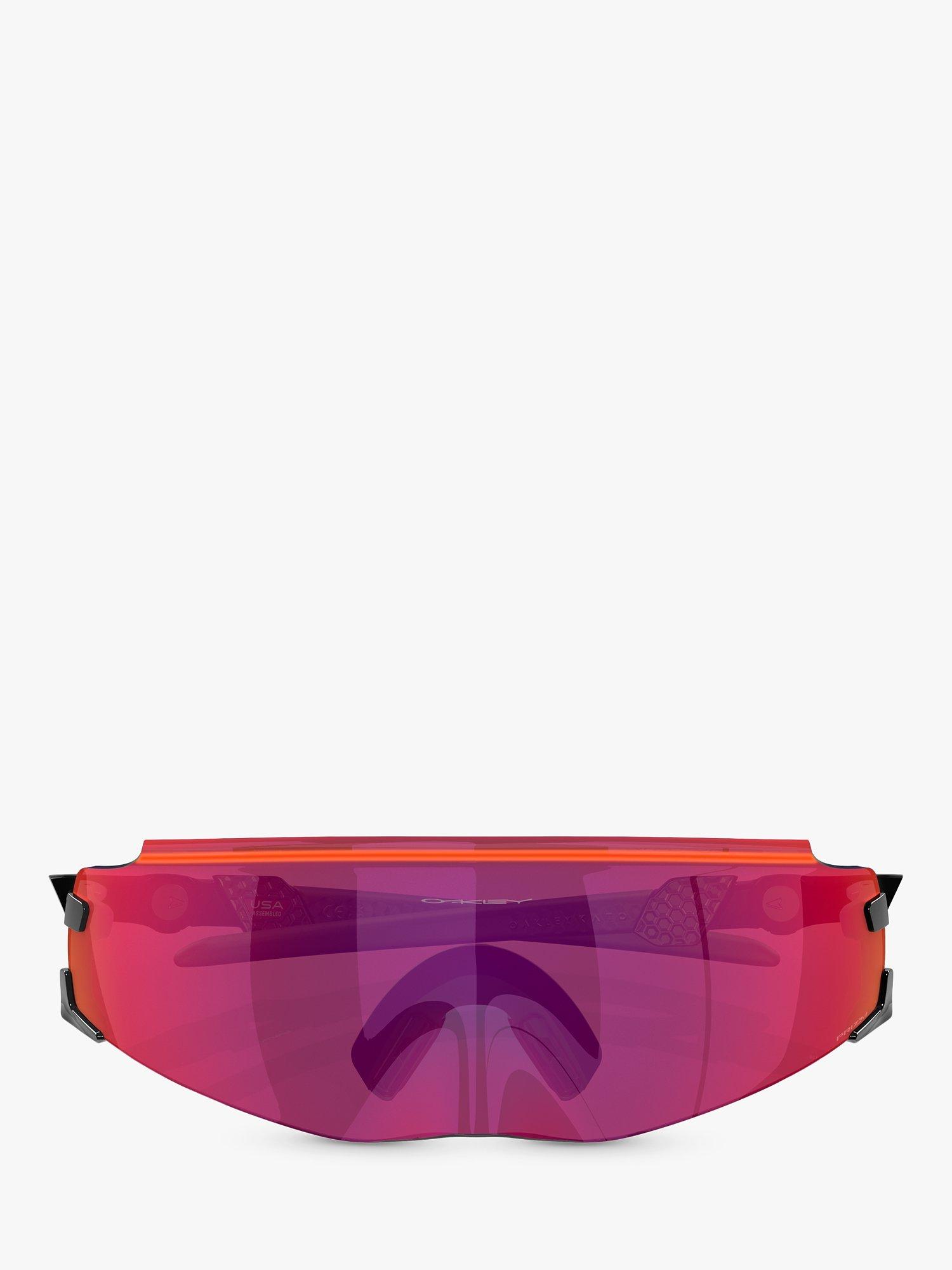 Product image 5 of 8, which shows Oakley OO9455M Men's Kato Wrap Sunglasses, Black/Red Gradient