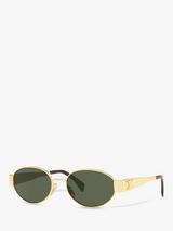 Celine CL000401 Women's Oval Sunglasses, Gold