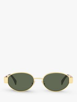 Celine CD001594 Women's Oval Sunglasses, Gold - view 2, Gold Shiny