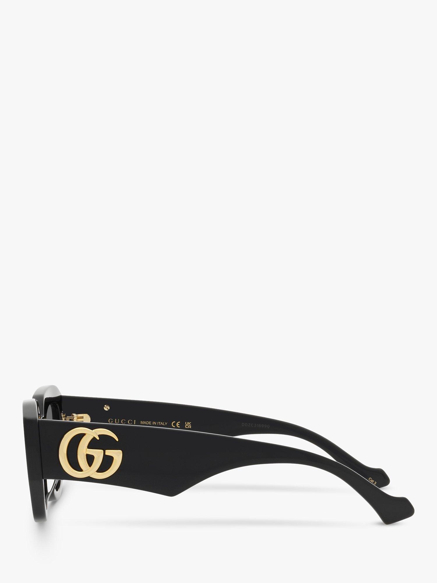 Product image 3 of 4, which shows Gucci GG1421S Women's Oval Sunglasses, Black/Grey