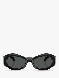 Versace VE4466U Women's Oval Sunglasses, Black - view 2, Black