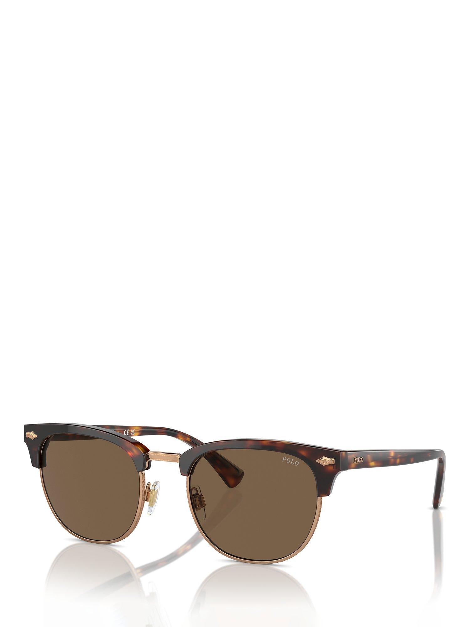 Product image 1 of 5, which shows Polo Ralph Lauren PH4217 Men's Oval Sunglasses, Tortoiseshell/Brown