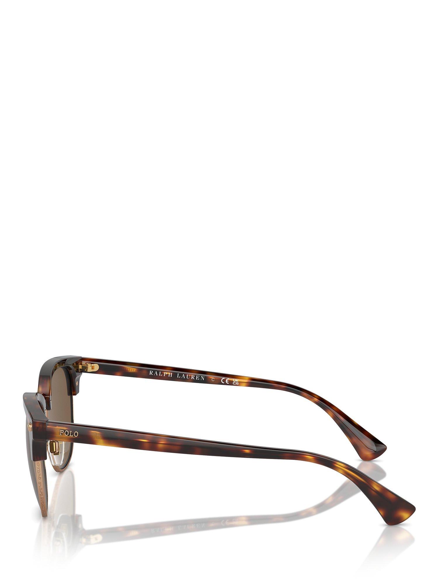 Product image 3 of 5, which shows Polo Ralph Lauren PH4217 Men's Oval Sunglasses, Tortoiseshell/Brown