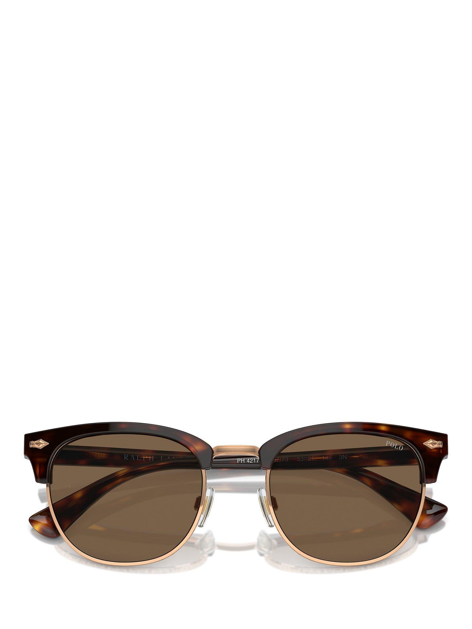Product image 5 of 5, which shows Polo Ralph Lauren PH4217 Men's Oval Sunglasses, Tortoiseshell/Brown
