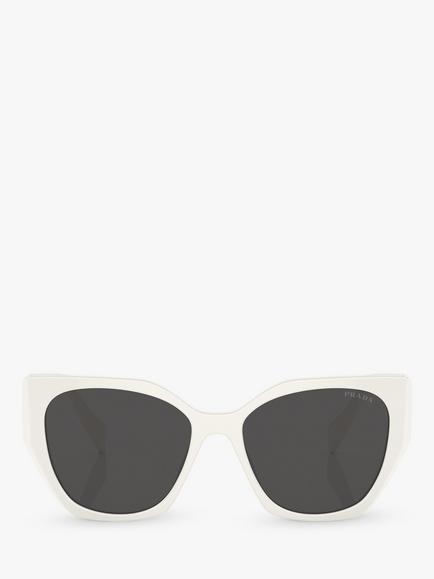 Prada PR19ZS Women's Pillow Sunglasses, Talc/Grey - view 2, Talc/Grey