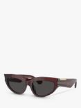 Burberry BE4425U Women's Cat's Eye Sunglasses, Check Red/Black