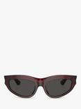 Burberry BE4425U Women's Cat's Eye Sunglasses, Check Red/Black