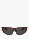 Burberry BE4425U Women's Cat's Eye Sunglasses, Check Red/Black