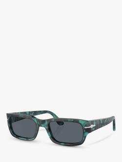 Persol PO3347S Unisex Adrien Rectangular Sunglasses, Blue/Blue, Blue/Blue