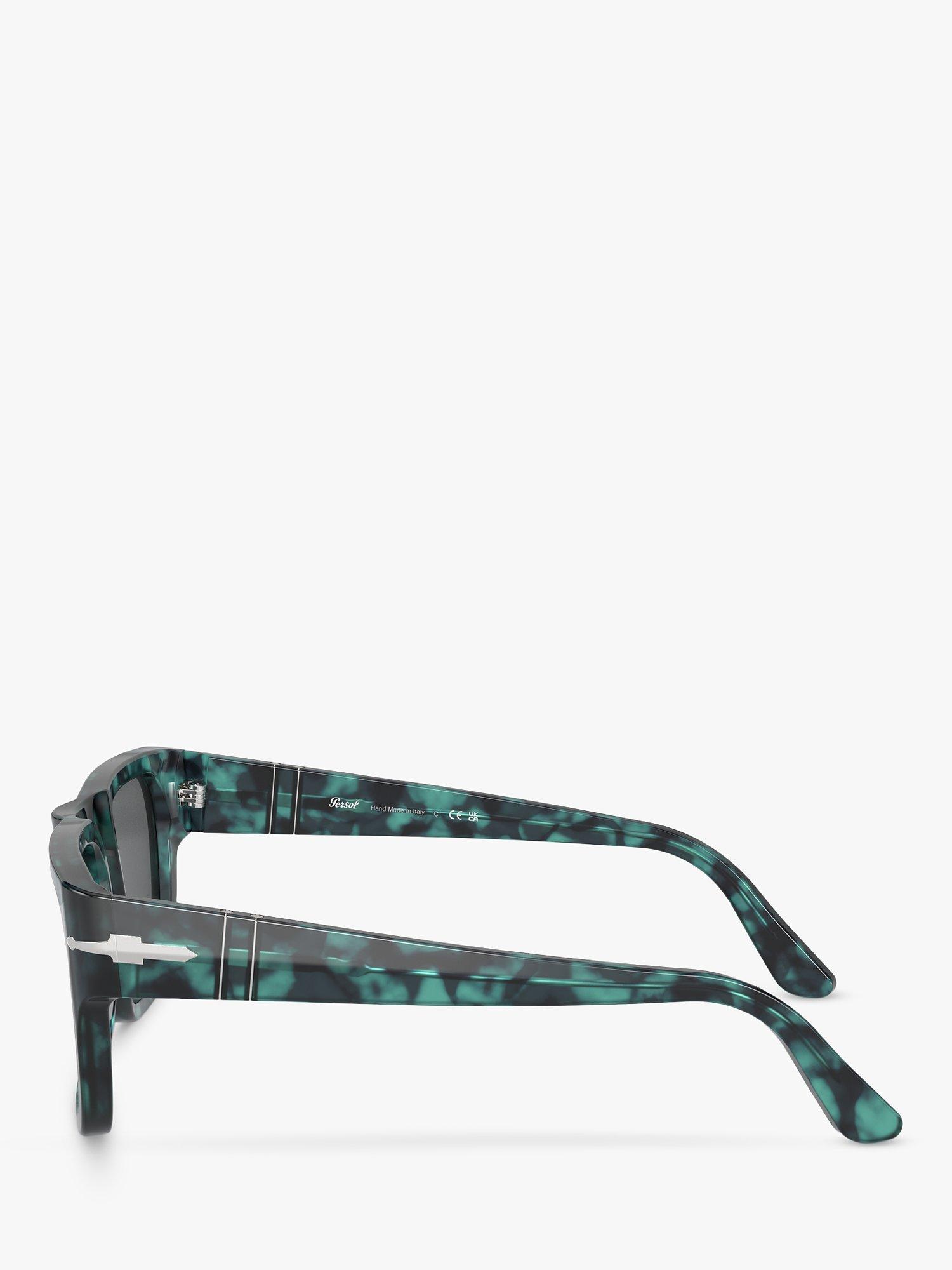 Product image 3 of 6, which shows Persol PO3348S Men's D-Frame Sunglasses, Blue Havana/Grey