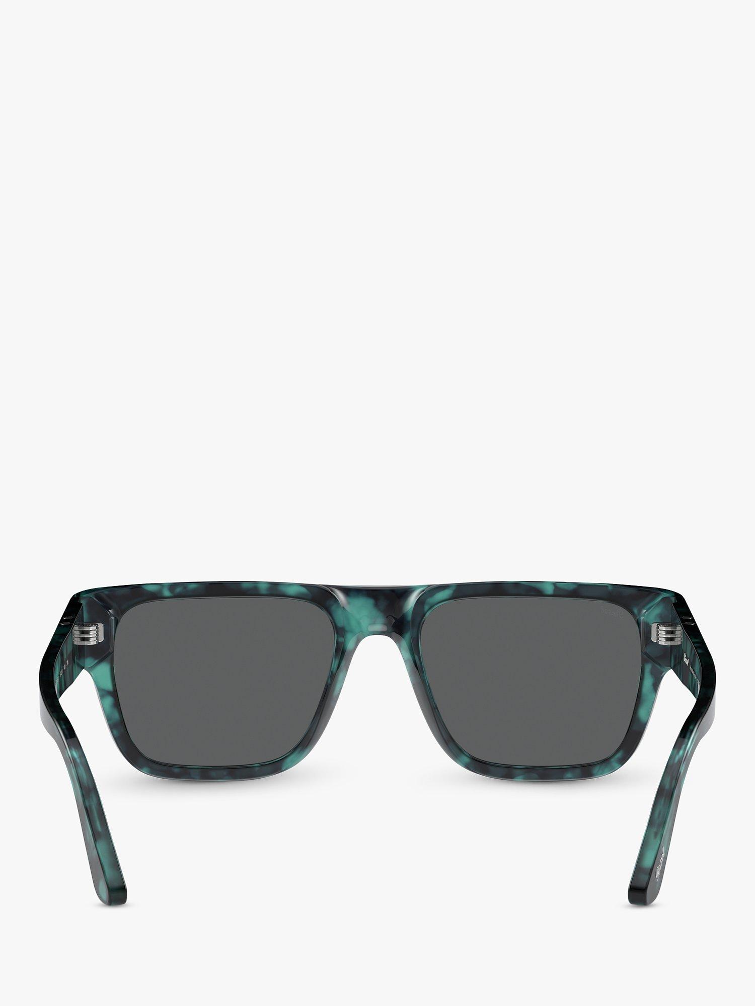 Product image 4 of 6, which shows Persol PO3348S Men's D-Frame Sunglasses, Blue Havana/Grey