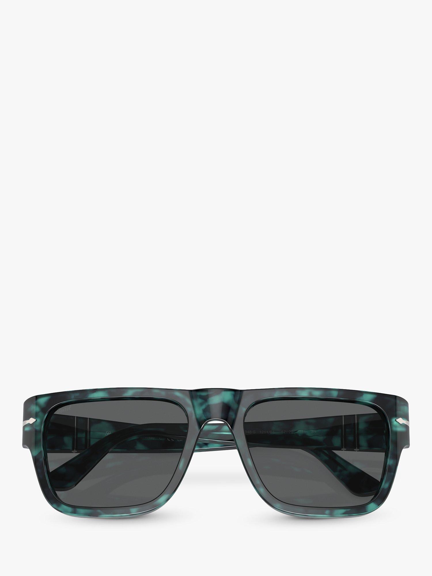 Product image 5 of 6, which shows Persol PO3348S Men's D-Frame Sunglasses, Blue Havana/Grey
