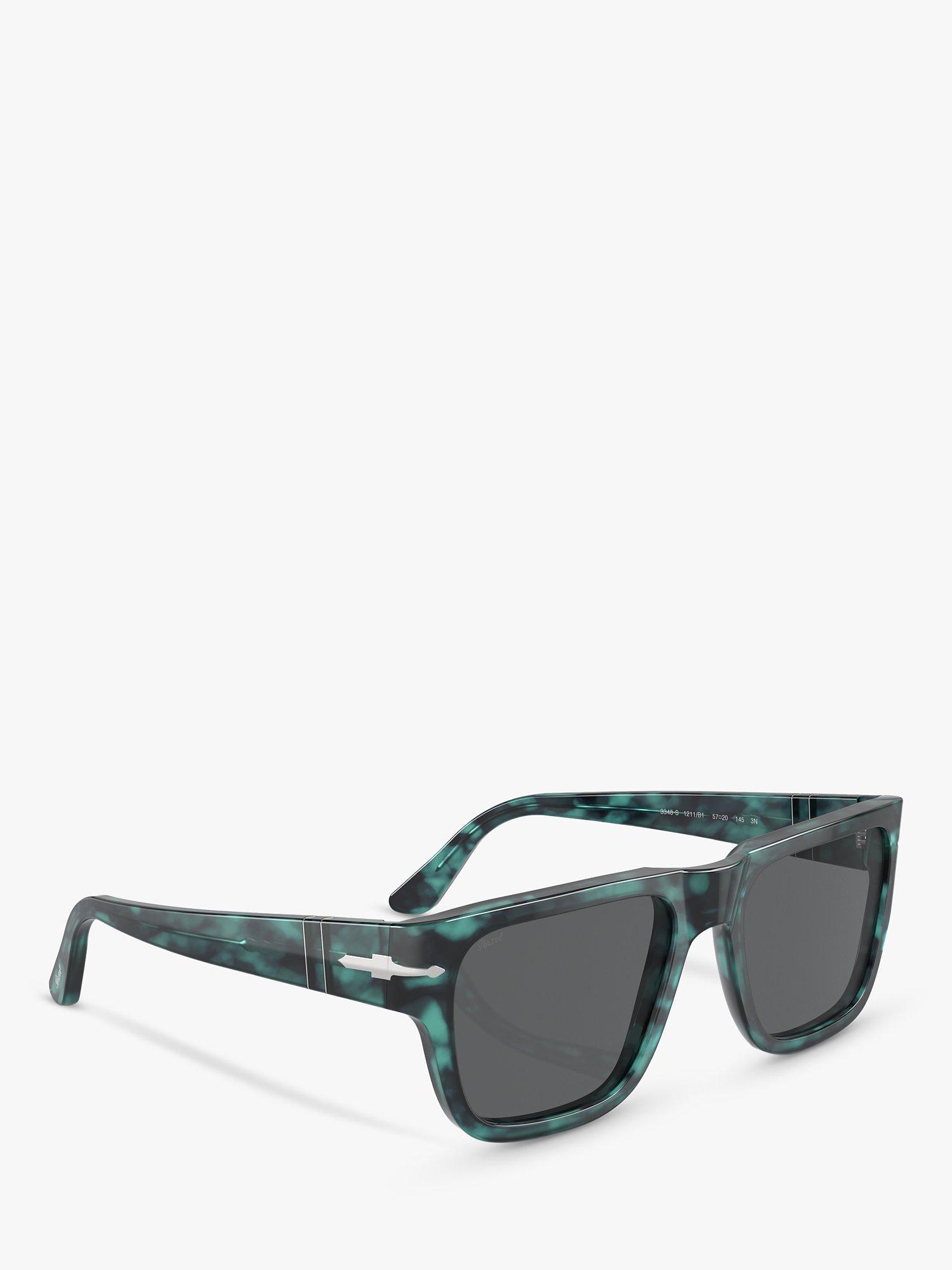 Product image 6 of 6, which shows Persol PO3348S Men's D-Frame Sunglasses, Blue Havana/Grey