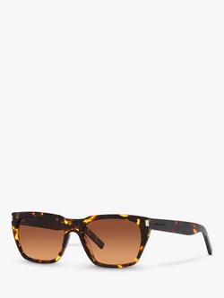 Yves Saint Laurent YS000474 Men's Rectangular Sunglasses, Tortoise, Tortoise