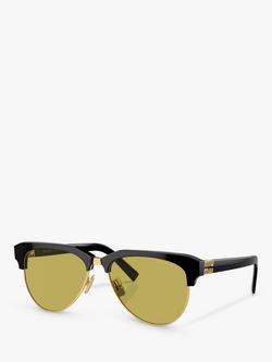 Miu Miu MU09ZS Women's Browline Sunglasses, Black, Black