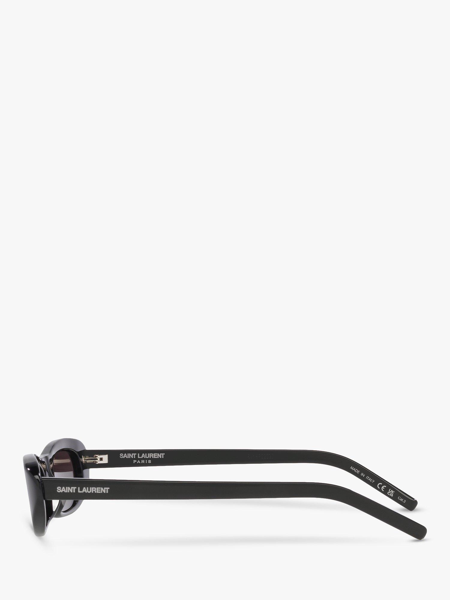 Product image 3 of 4, which shows Yves Saint Laurent YS000414 Women's Oval Sunglasses, Black/Grey