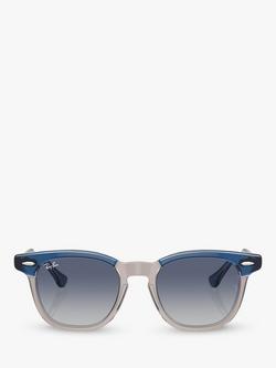 Ray-Ban RJ9098S Unisex D-Frame Sunglasses - view 2, Dark Blue & Brown/Light Grey Gradient
