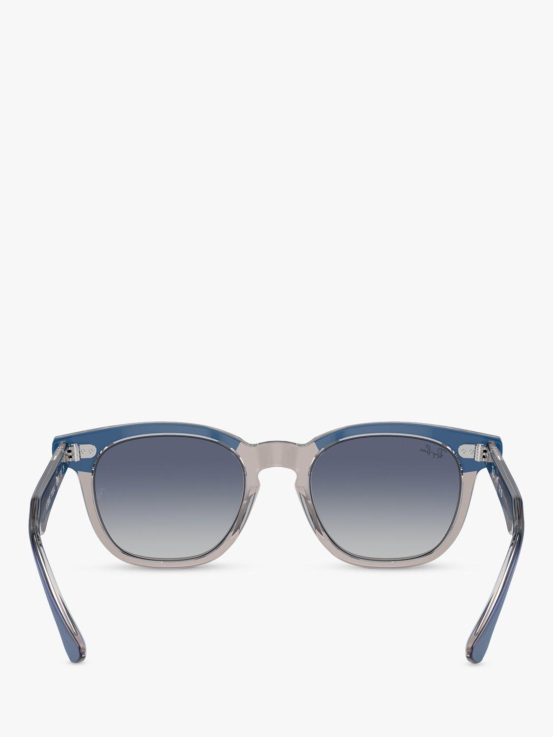 Product image 4 of 6, which shows Ray-Ban RJ9098S Unisex D-Frame Sunglasses, Dark Blue & Brown/Light Grey Gradient