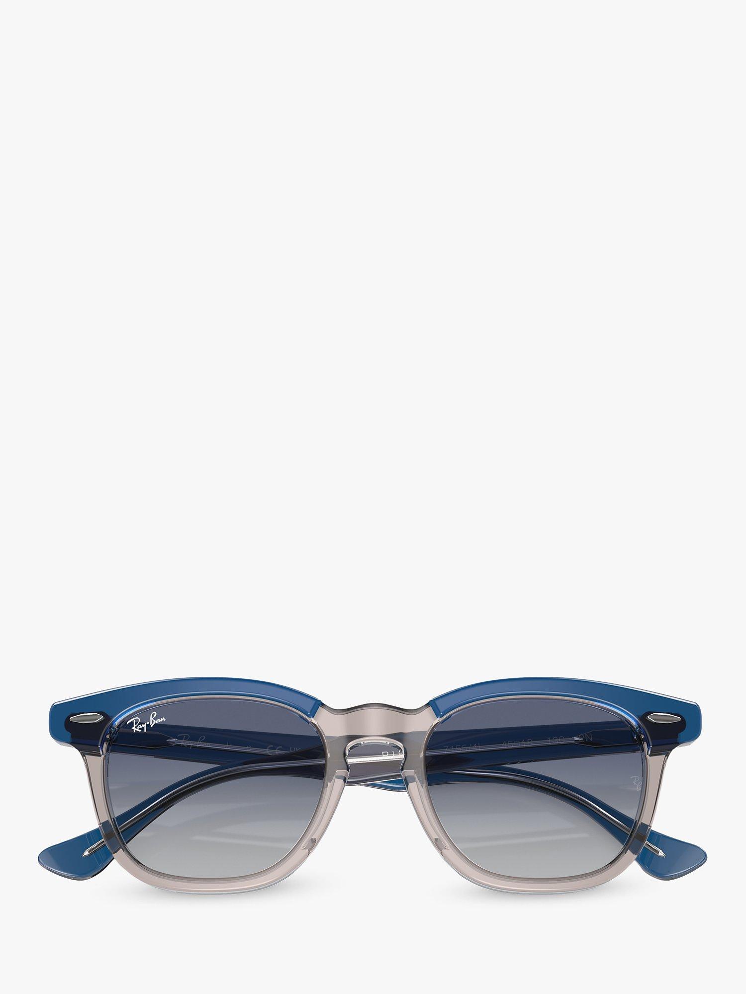 Product image 5 of 6, which shows Ray-Ban RJ9098S Unisex D-Frame Sunglasses, Dark Blue & Brown/Light Grey Gradient