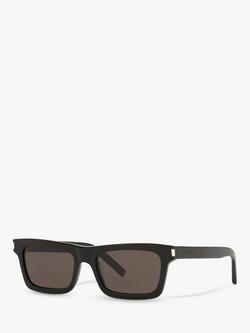Yves Saint Laurent YS000289 Women's Rectangular Sunglasses, Black, Black