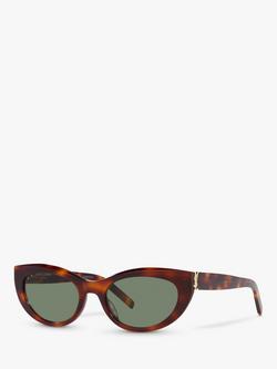 Yves Saint Laurent YS000461 Unisex Oval Sunglasses, Tortoise/Green, Tortoise/Green