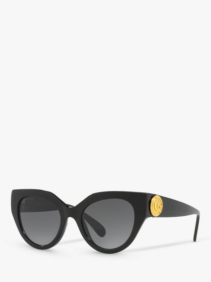 Gucci GG1408S Women's Cat's Eye Sunglasses, Black/Grey Gradient, Black/Grey Gradient