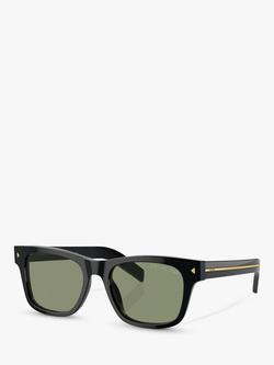 Prada PR A17S Men's D-Frame Sunglasses, Black/Gold