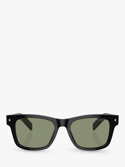 Prada PR A17S Men's D-Frame Sunglasses - view 2, Black/Gold