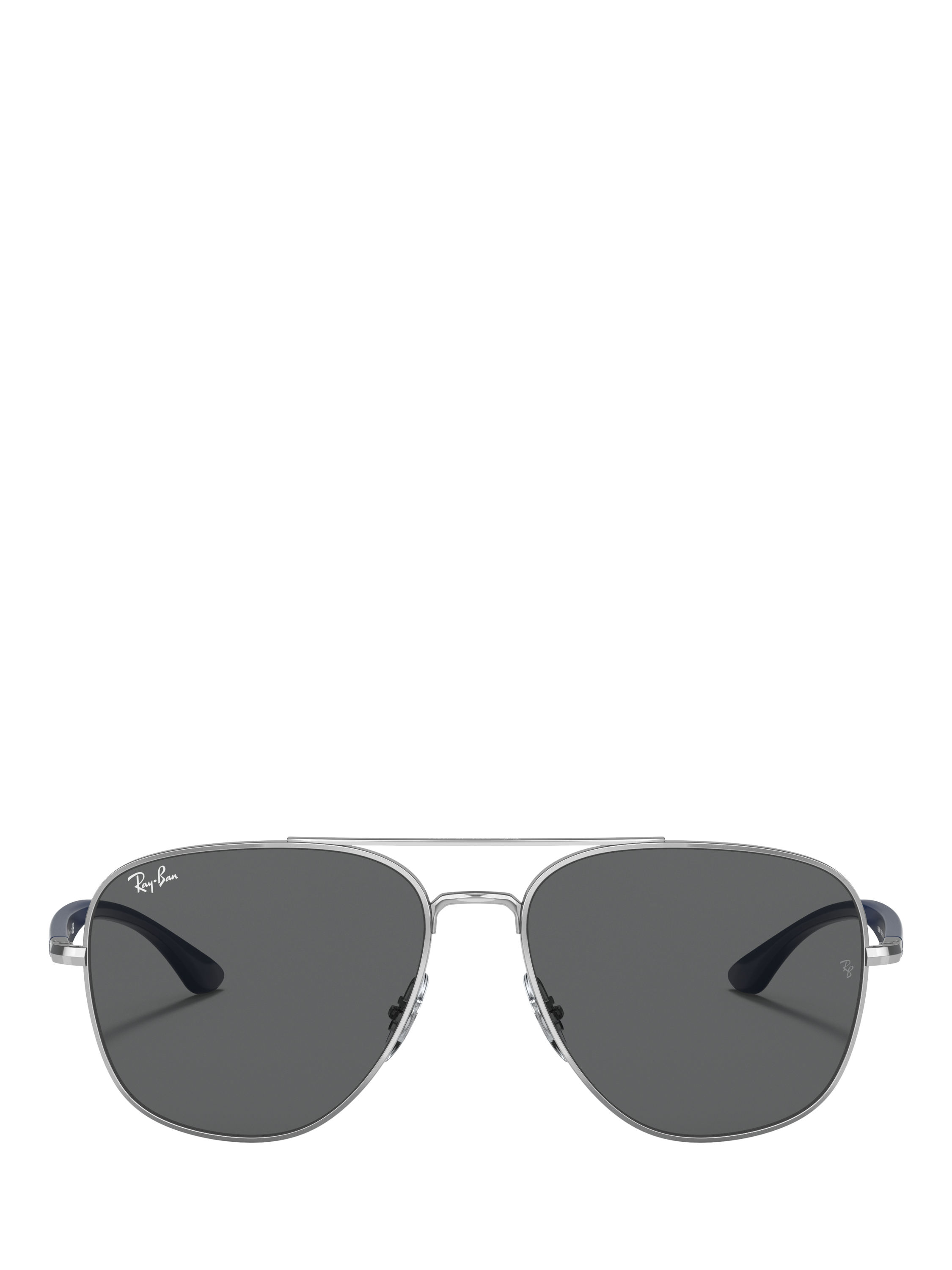 Product image 2 of 7, which shows Ray-Ban RB3683 Unisex Aviator Sunglasses, Silver Blue/Grey
