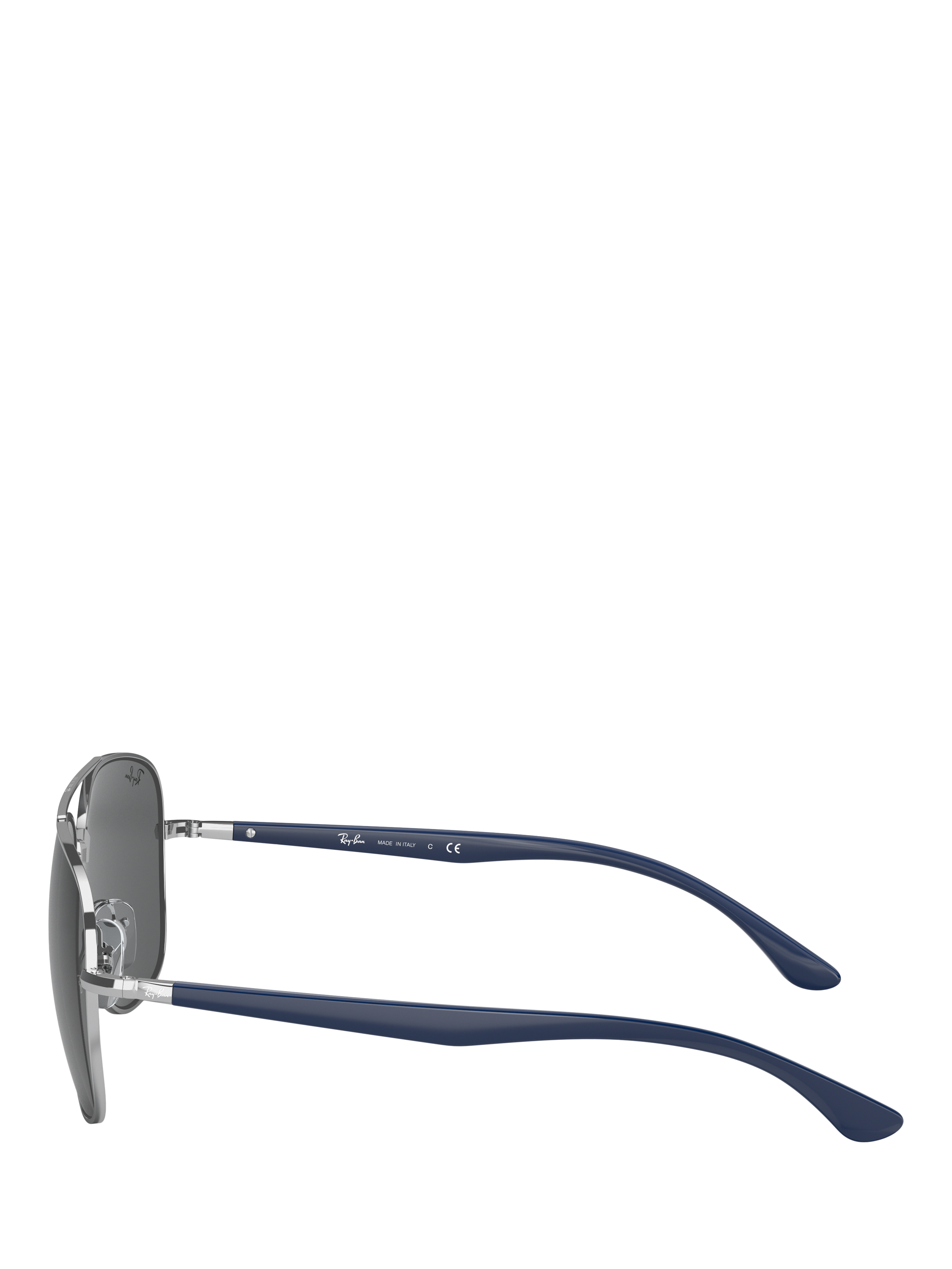 Product image 3 of 7, which shows Ray-Ban RB3683 Unisex Aviator Sunglasses, Silver Blue/Grey