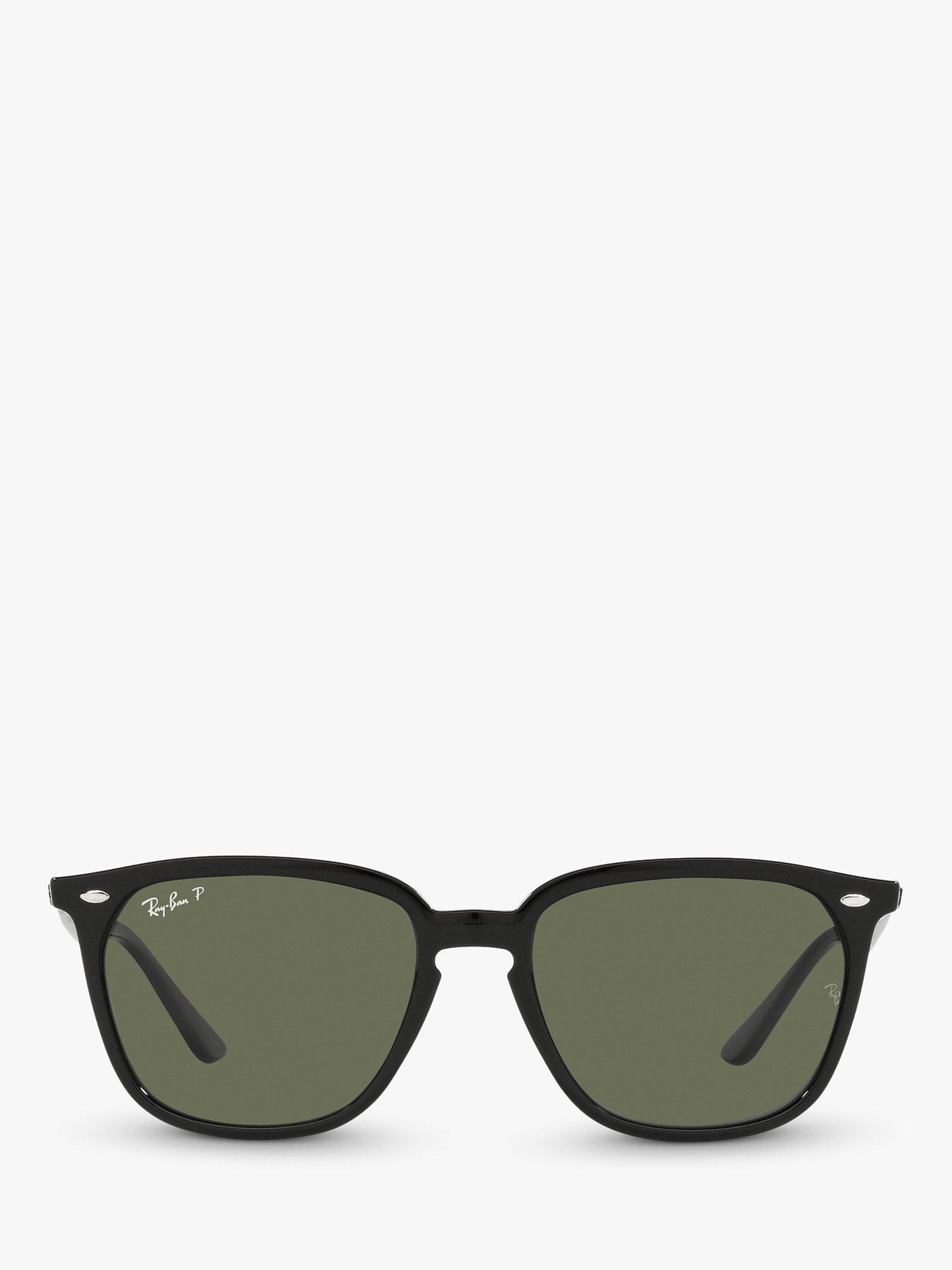 Ray Ban RB4362 Unisex Polarised Square Sunglasses Black Green