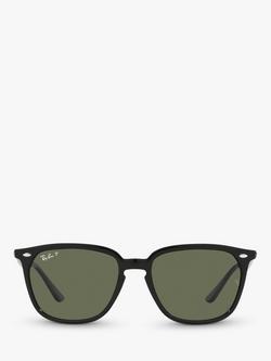 Ray-Ban RB4362 Unisex Polarised Square Sunglasses - view 2, Black/Green