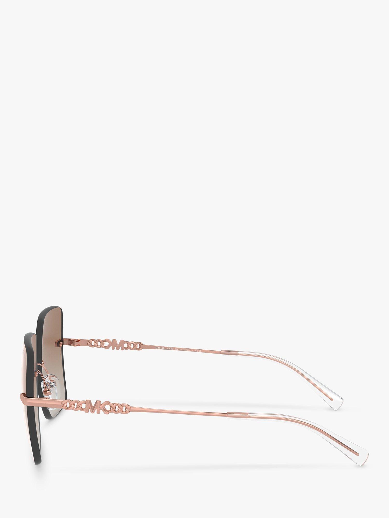 Product image 3 of 5, which shows Michael Kors MK1150 Women's Quebec Pillow Sunglasses, Rose Gold/Pink Gradient