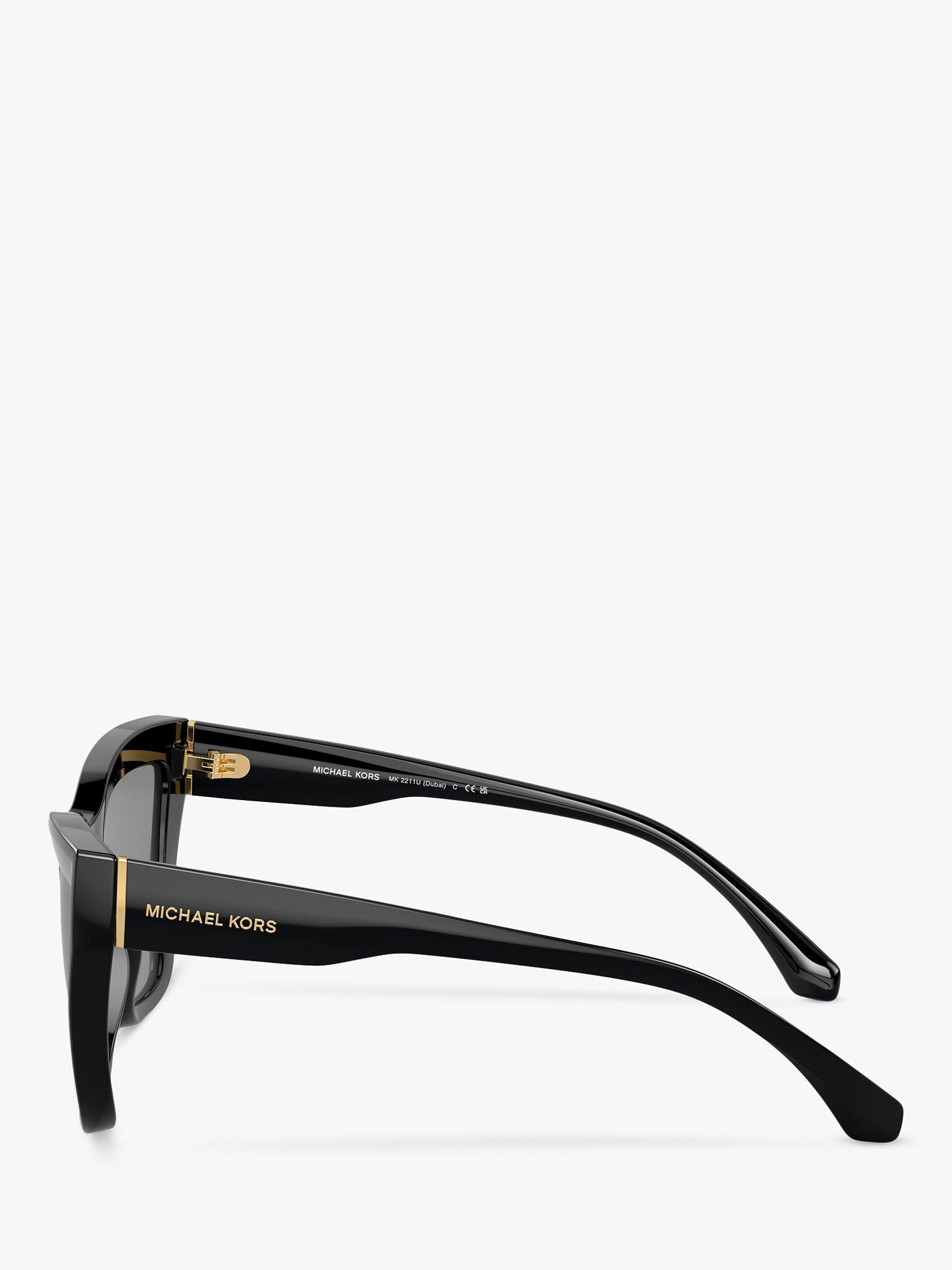Product image 3 of 5, which shows Michael Kors MK2211U Women's Dubai Cat's Eye Sunglasses, Black/Grey