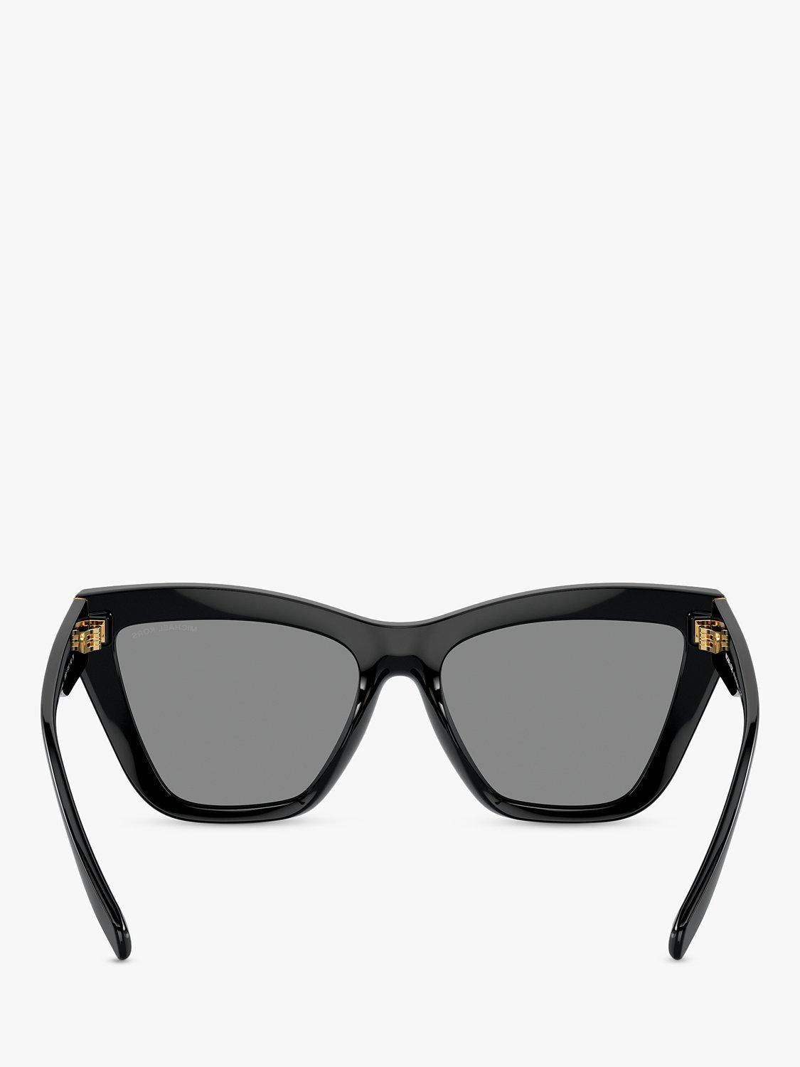 Product image 4 of 5, which shows Michael Kors MK2211U Women's Dubai Cat's Eye Sunglasses, Black/Grey