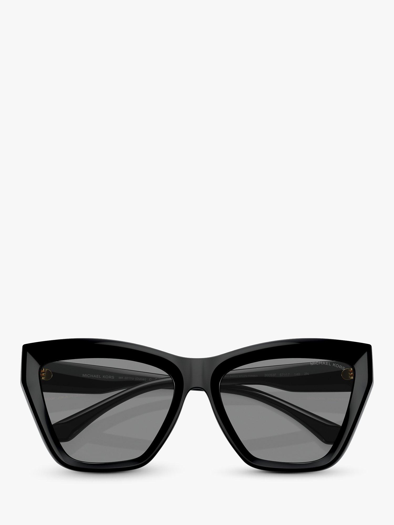 Product image 5 of 5, which shows Michael Kors MK2211U Women's Dubai Cat's Eye Sunglasses, Black/Grey