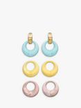 Eclectica Pre-Loved Interchangeable Resin Clip-On Earrings, 3 Pairs