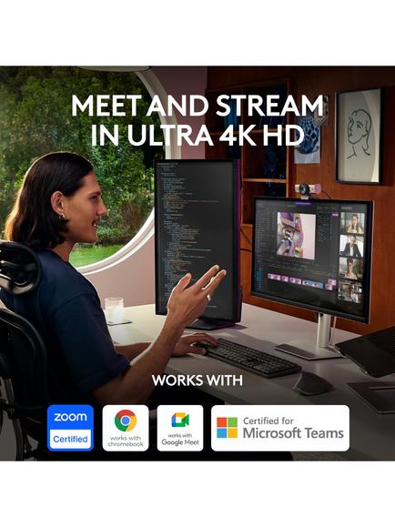Logitech MX Brio 4K Ultra HD Webcam - view 2, Graphite