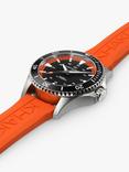 Hamilton H82395331 Unisex Khanki Navy Scuba Automatic Date Rubber Strap Watch, Black/Orange