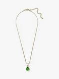 Eclectica Pre-Loved Swarovski Crystal Teardrop Pendant Necklace, Gold/Green