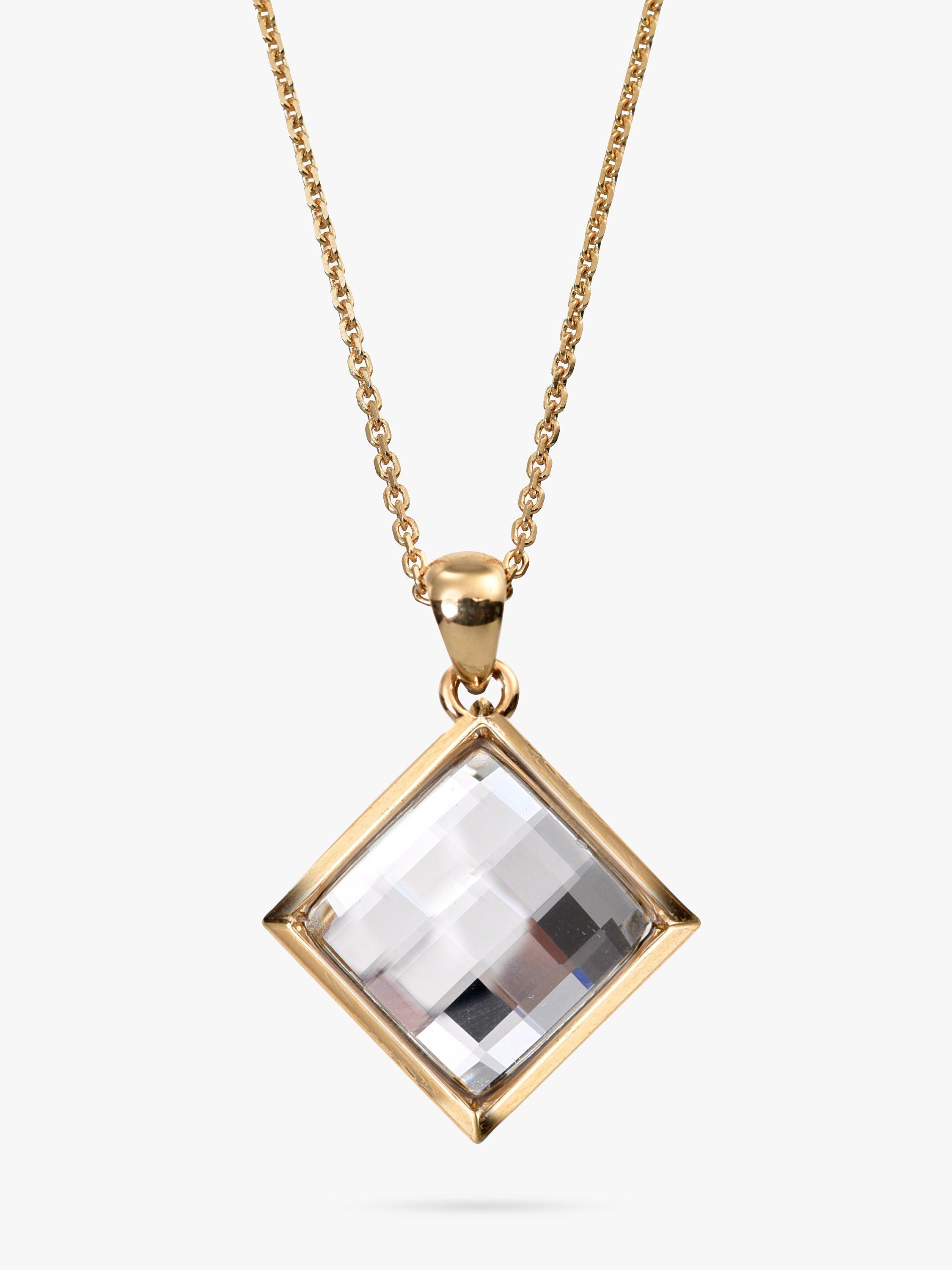 Product image 1 of 3, which shows Eclectica Pre-Loved 18ct Gold Plated Mirrored Pendant Necklace, Dated Circa 1990s, Gold