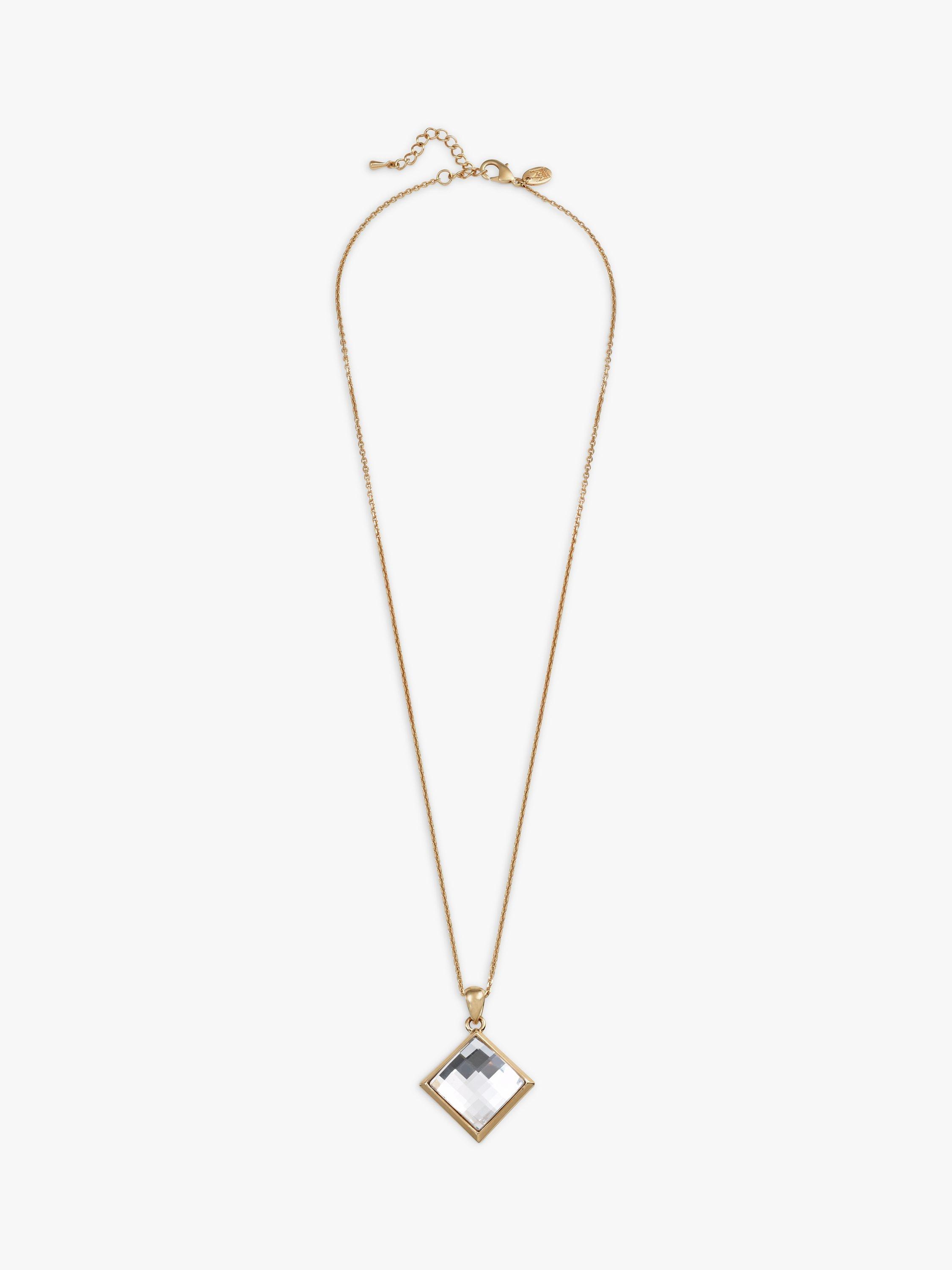 Product image 2 of 3, which shows Eclectica Pre-Loved 18ct Gold Plated Mirrored Pendant Necklace, Dated Circa 1990s, Gold