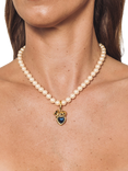 Eclectica Pre-Loved Cabouchon 18ct Gold Plated Faux Pearl Koala Pendant Necklace, Dated Circa 1980s, Blue