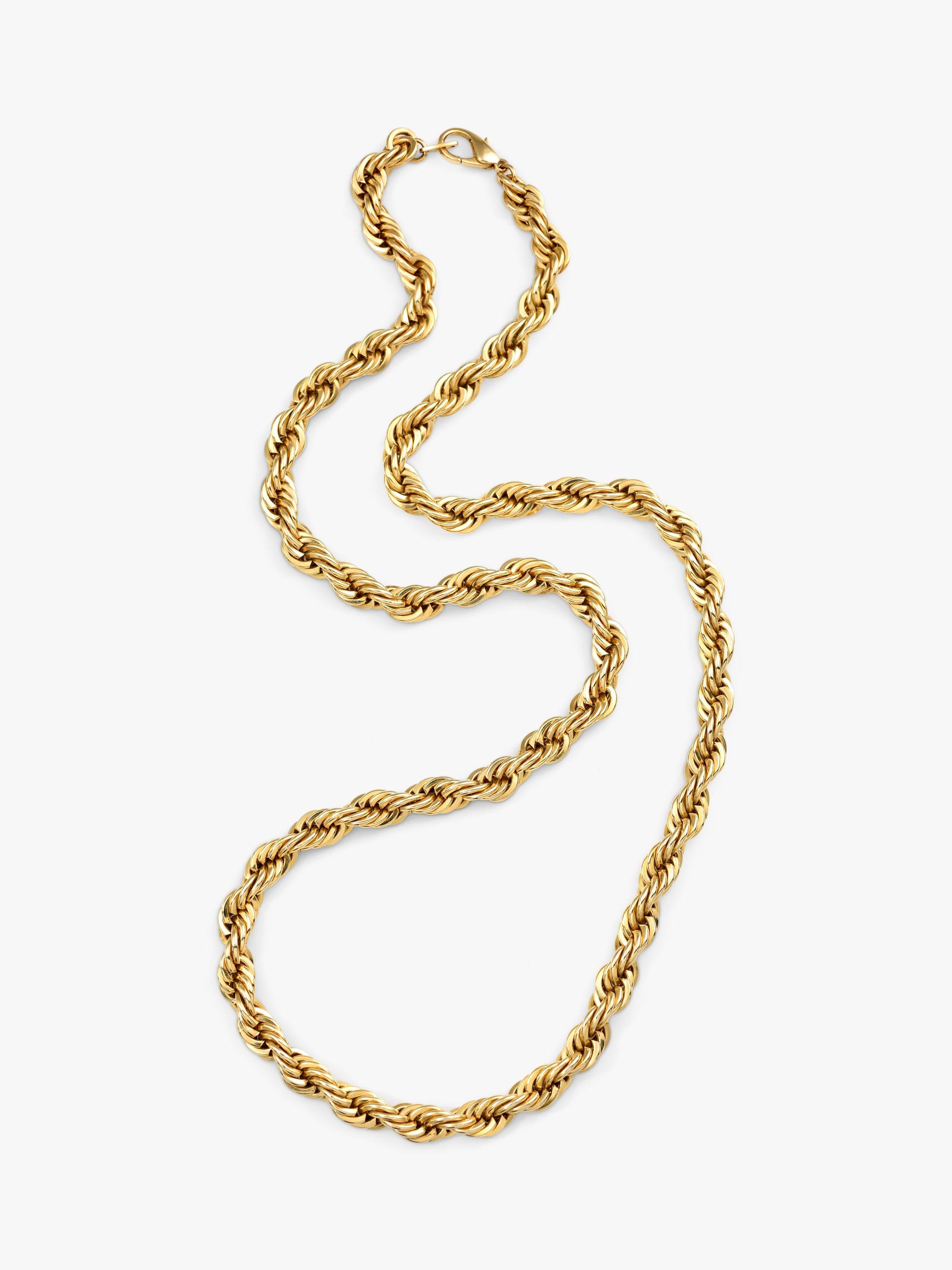 Product image 1 of 2, which shows Eclectica Pre-Loved 18ct Gold Plated Twisted Rope Necklace, Dated Circa 1980s, Gold