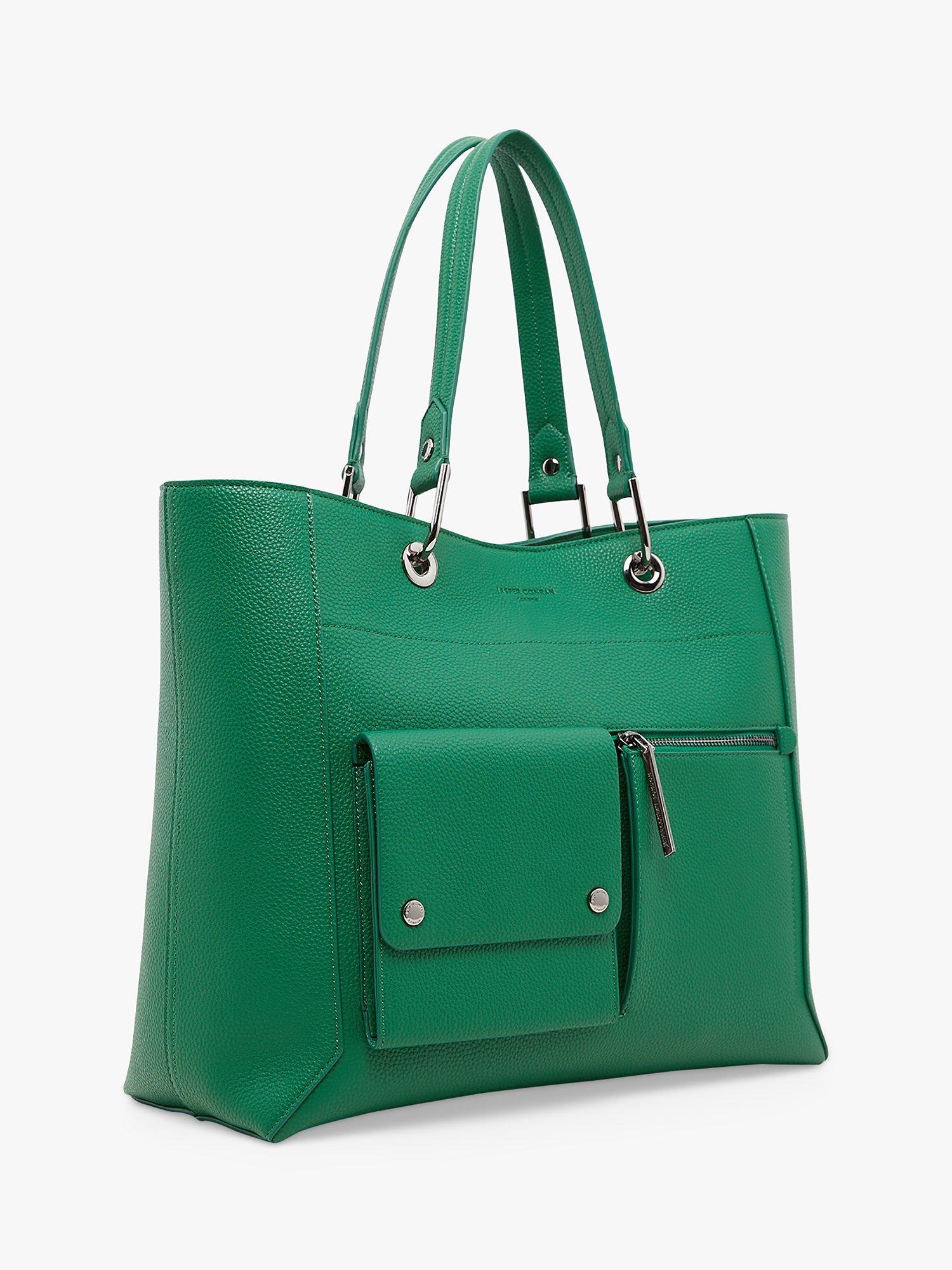 Product image 3 of 6, which shows Jasper Conran London Dahlia Faux Leather Shopper Bag, Green