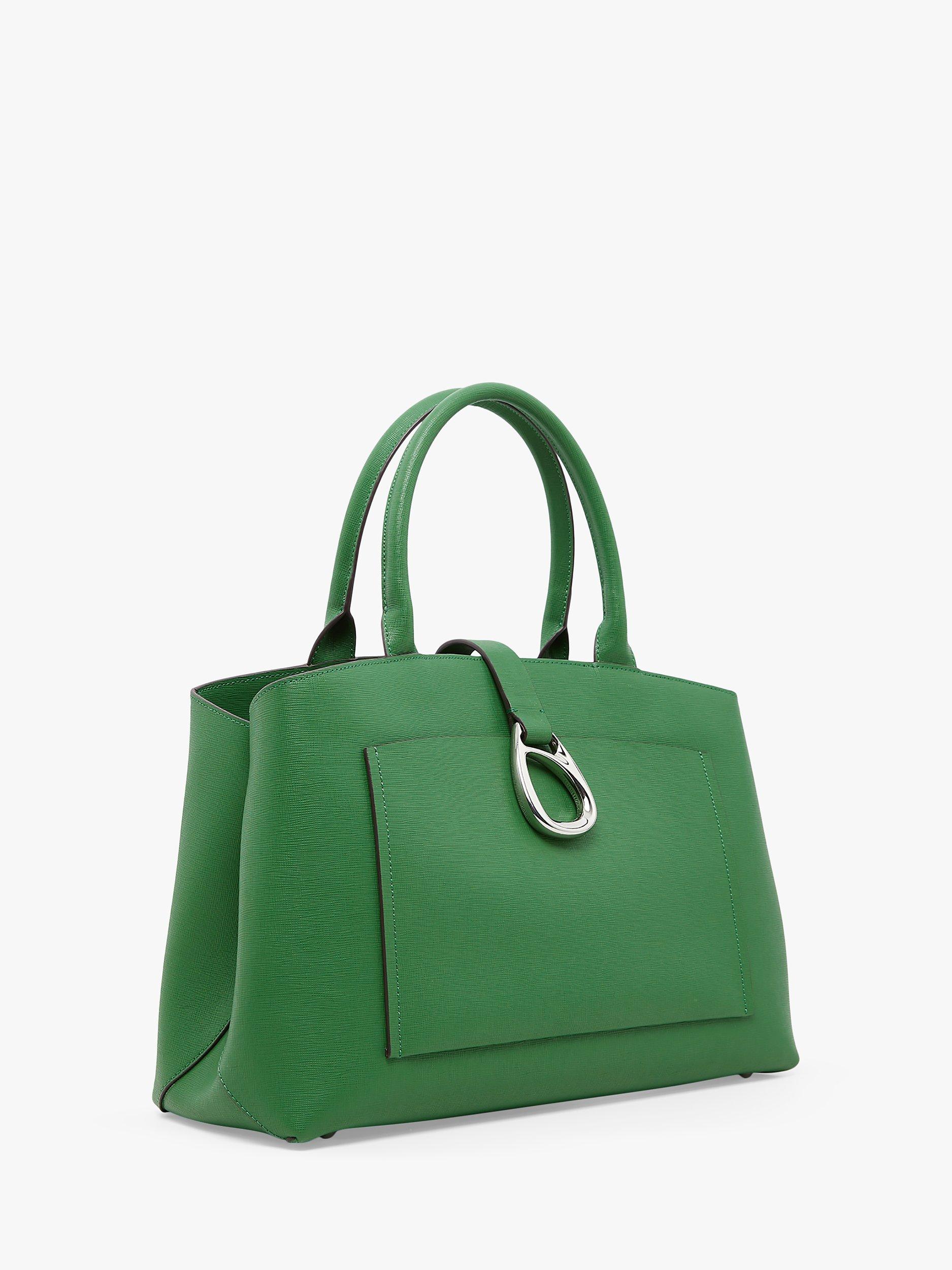 Product image 2 of 5, which shows Jasper Conran London Bee Leather Grab Tote Bag, Green